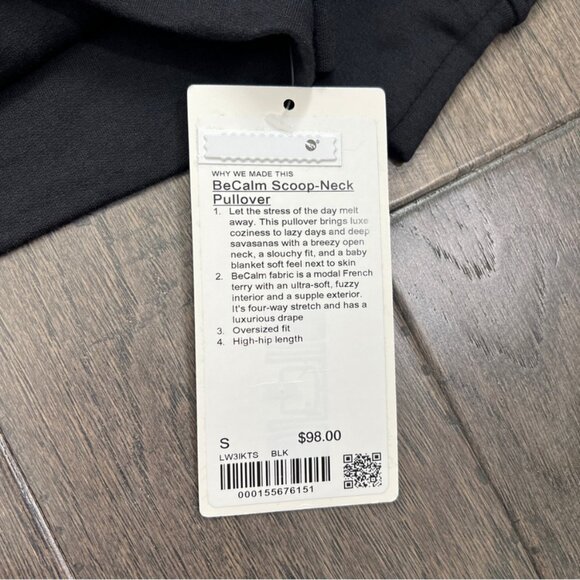 Lululemon NWT BeCalm Scoop-Neck Pullover Black - Picture 8 of 9
